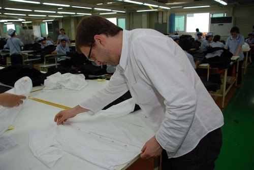 Final inspection of shirt